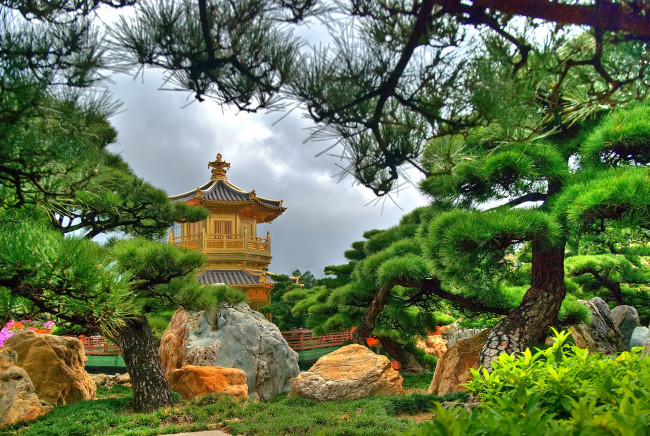 Обои картинки фото города, буддистские, другие, храмы, парк, сосны, пагода