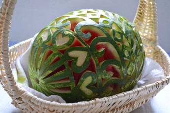 Картинка еда арбуз корзина