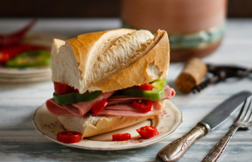 Картинка еда бутерброды гамбургеры канапе ветчина чили булка