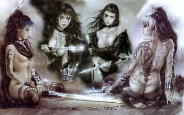 Картинка фэнтези luis royo мечи девушки арт