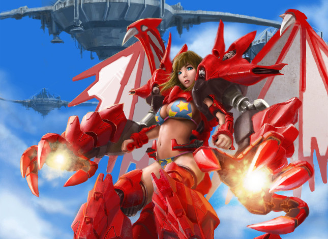 Обои картинки фото фэнтези, девушки, frankiew, yip, девушка, корабли