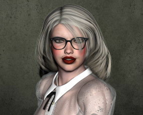 обоя 3д графика, люди , people, взгляд, девушка, фон, очки, блондинка, тату