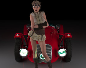 Картинка автомобили 3d+car&girl автомобиль взгляд девушка