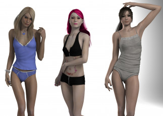 Картинка 3д+графика люди+ people фон взгляд девушки