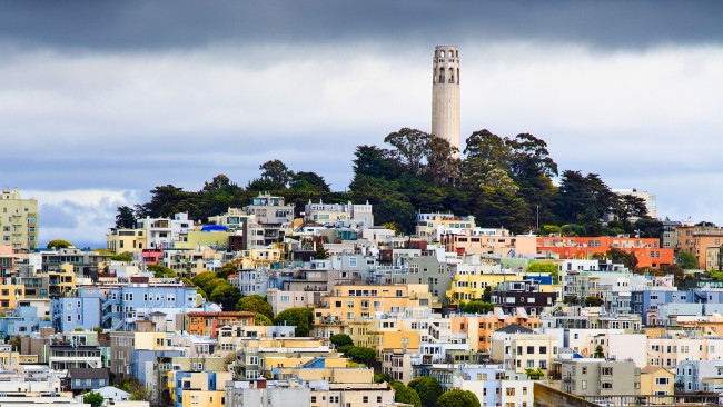 Обои картинки фото san francisco`, города, сан-франциско , сша, башня, панорама