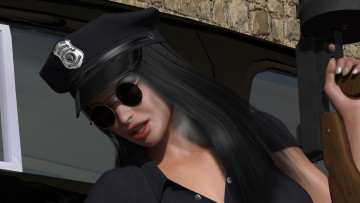 Картинка 3д+графика фантазия+ fantasy взгляд фон оружие девушка