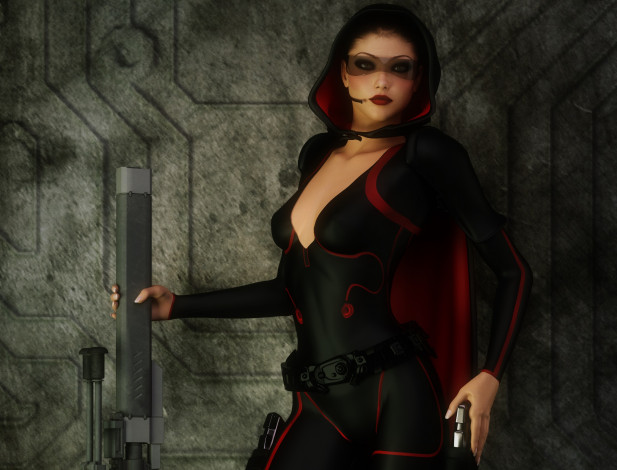 Обои картинки фото 3д графика, фантазия , fantasy, девушка, фон, взгляд