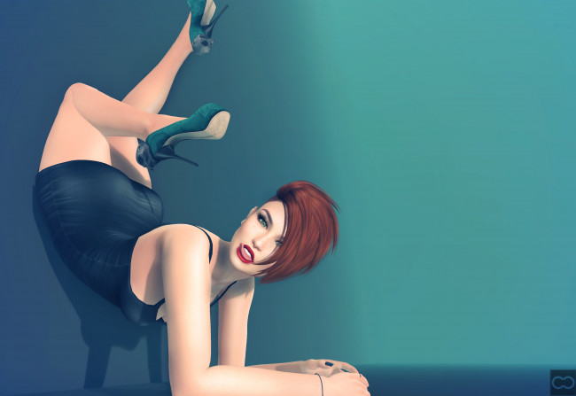 Обои картинки фото 3д графика, люди , people, фон, взгляд, девушка