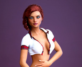 Картинка 3д+графика люди+ people фон взгляд девушка