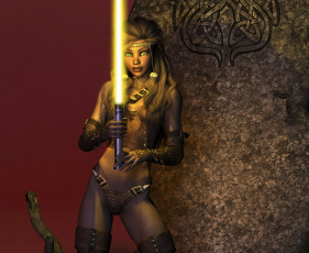 Картинка 3д+графика фантазия+ fantasy девушка взгляд фон