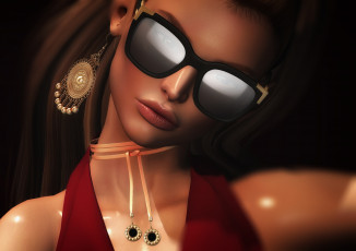 Картинка 3д+графика портрет+ portraits стиль лицо девушка очки