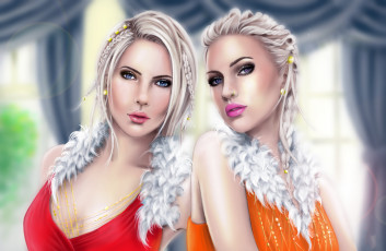 Картинка рисованное люди взгляд фон девушки пирсинг