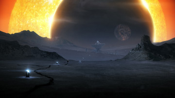 Картинка 3д+графика атмосфера настроение+ atmosphere+ +mood+ вселенная галактика звезды планета