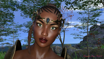 Картинка 3д+графика фантазия+ fantasy фон взгляд девушка