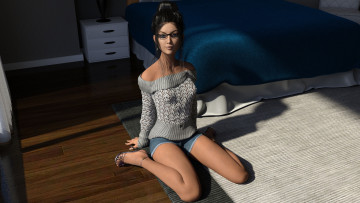 Картинка 3д+графика люди+ people фон взгляд девушка