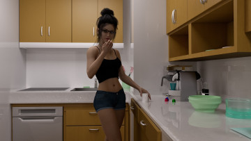 Картинка 3д+графика люди+ people взгляд девушка фон