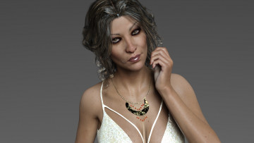 Картинка 3д+графика портрет+ portraits фон девушка взгляд