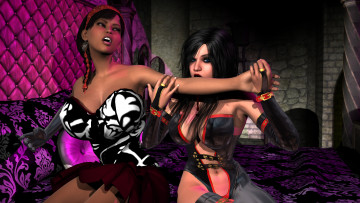 Картинка 3д+графика существа+ creatures вампиры фон взгляд девушки