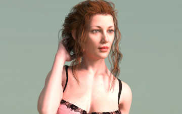 Картинка 3д+графика портрет+ portraits девушка фон взгляд