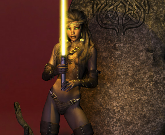 Обои картинки фото 3д графика, фантазия , fantasy, девушка, взгляд, фон