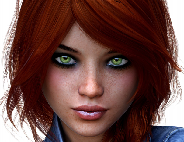 Обои картинки фото 3д графика, портрет , portraits, фон, взгляд, девушка