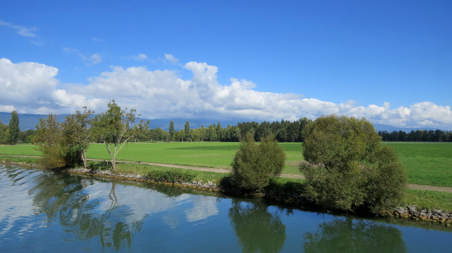 Обои картинки фото природа, реки, озера, река, поле