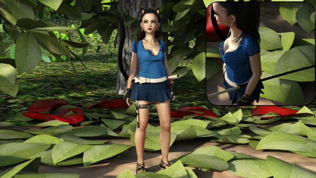 Обои картинки фото 3д графика, фантазия , fantasy, фон, взгляд, девушка