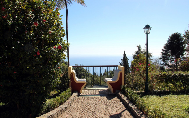 Обои картинки фото природа, парк, фонарь, скамейки