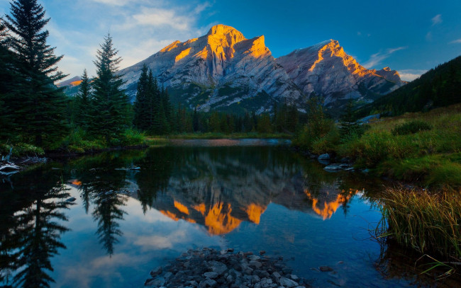 Обои картинки фото природа, реки, озера, горы, озеро, небо