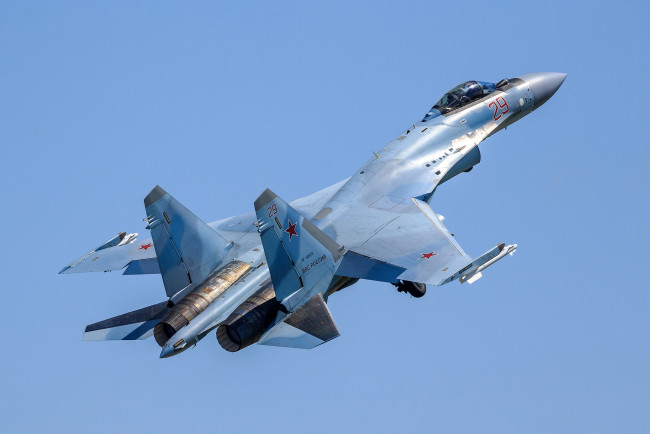 Обои картинки фото su-35, авиация, боевые самолёты, истребитель