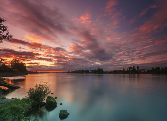 Обои картинки фото природа, восходы, закаты, mulden, нева, река, корчминские