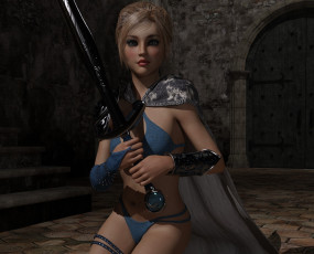 Картинка 3д+графика фантазия+ fantasy девушка взгляд фон