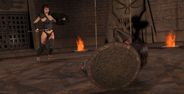 обоя 3д графика, фантазия , fantasy, фон, девушка, взгляд