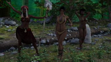 Картинка 3д+графика фантазия+ fantasy девушки взгляд фон