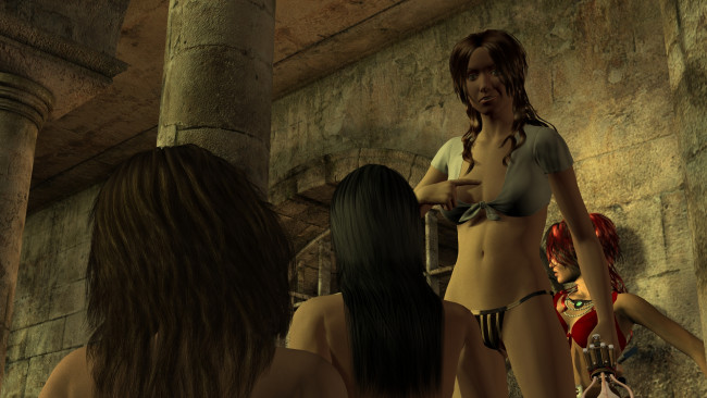 Обои картинки фото 3д графика, фантазия , fantasy, девушки, взгляд, фон