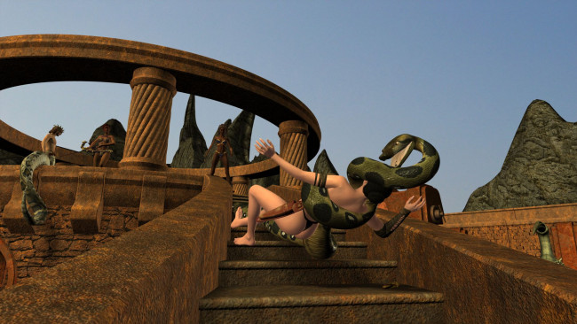 Обои картинки фото 3д графика, фантазия , fantasy, фон, взгляд, девушка