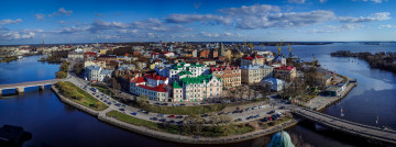 Картинка города -+панорамы россия дома панорама здания мосты yaroslav kotov выборг город