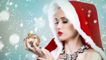 Картинка девушки -+снегурочки снегурочка снег елочный шарик