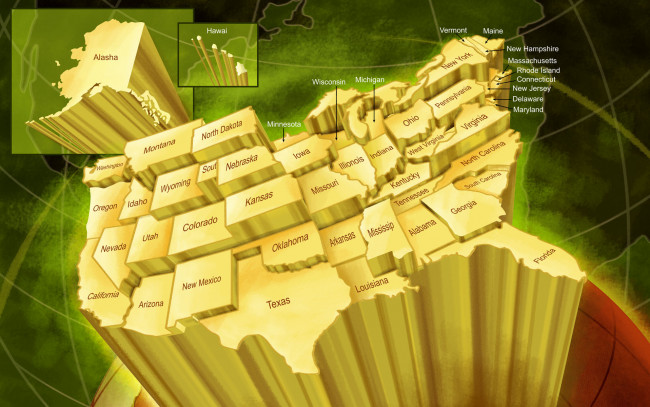 Обои картинки фото разное, глобусы,  карты, сша, штаты