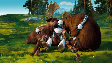 Картинка the+wild+robot+ +2024+ мультфильмы the+wild+robot дикий робот мультфильм семейный полнометражный компьютерный анимационный приключенческий dreamworks animation universal pictures пeрсoнажи