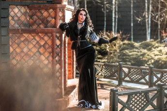 обоя девушки, анна шаховская, образ, косплей, наряд, костюм, дом, лес, ограда