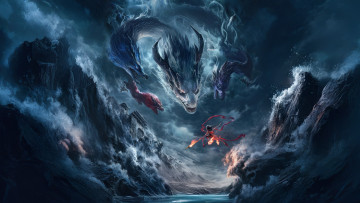 обоя мультфильмы, ne zha zhi mo tong nao hai, ne, zha, zhi, mo, tong, nao, hai, нэчжа, побеждает, царя, драконов