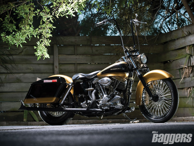 Обои картинки фото 1966, harley, davidson, shovelhead, fl, мотоциклы