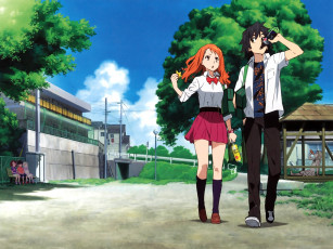 Картинка аниме anohana мальчик девушка