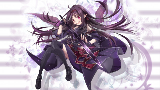 Обои картинки фото аниме, sword, art, online, девушка, konno yuuki, меч, арт, toutenkou