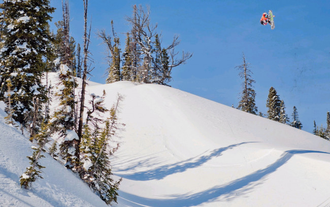 Обои картинки фото спорт, сноуборд, снег, спуск