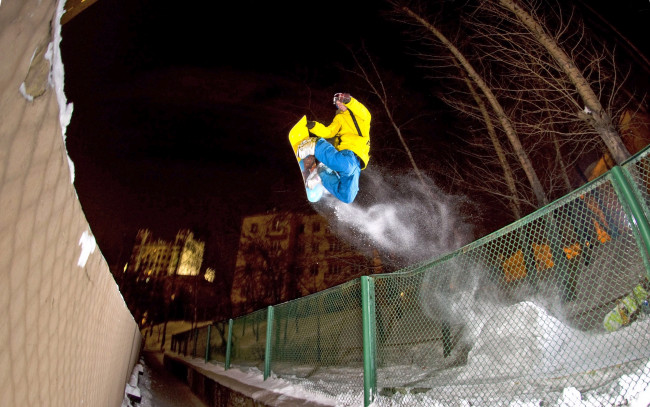 Обои картинки фото спорт, сноуборд, снег, спуск