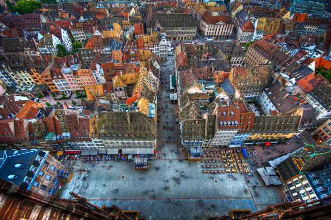 Обои картинки фото страсбург, франция, города, крыши, улицы, дома