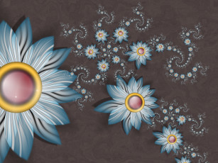 Картинка 3д графика flowers цветы лепестки