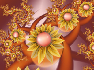 Картинка 3д графика flowers цветы лепестки